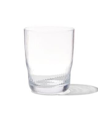 HEMA Waterglas Bergen streep reliëf 270ml (transparant)