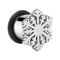 Single Flared Tunnel met Sneeuwvlokdesign Chirurgisch staal 316L Tunnels & Plugs