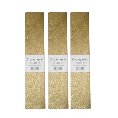 Crepe papier platte vellen - 3x - metallic goud - 250 x 50 cm - Knutselen met papier - Knutselspulle Crepe papier platte vellen - 3x - metallic goud - 250 x 50 cm - Knutselen met papier - Knutselspulle