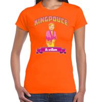 Koningsdag verkleed T-shirt voor dames - kingpouce/tompouce - oranje - feestkleding - thumbnail