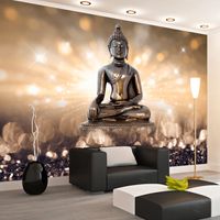 Zelfklevend fotobehang - Gouden verlichting, Boeddha, premium print - thumbnail
