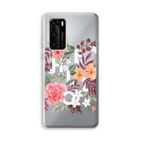 Hello in flowers: Huawei P40 Transparant Hoesje