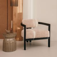 MUST Living Fauteuil 'Kelly' Chenille, kleur Beige/Zwart