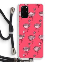Flamingo: Samsung Galaxy S20 Plus Transparant Hoesje met koord