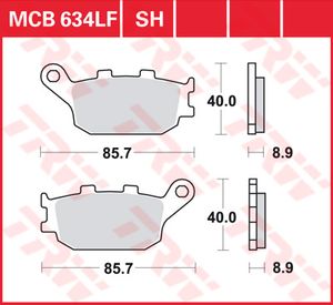 TRW Remblokken, en remschoenen voor de moto, MCB634 Allround organisch