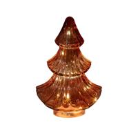 Boompje glas LED 15,5x9,5 cm bordeaux - Annas collection
