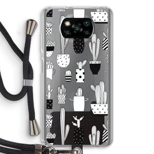Cactusmotief: Xiaomi Poco X3 Pro Transparant Hoesje met koord