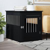 VidaXL Hondenbench 64,5x80x71 cm bewerkt hout zwart