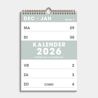 A4 Spiraalkalender 2026 Groen