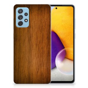 Samsung Galaxy A72 Bumper Hoesje Donker Hout