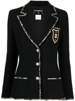 CHANEL Pre-Owned blazer en laine à logo brodé (2005) - Noir