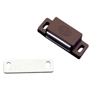 AMIG magneetsnapper/deurmagneet - 2 stuks - bruin - 4.3 x 1.45 x 1,2 cm - 3 kg