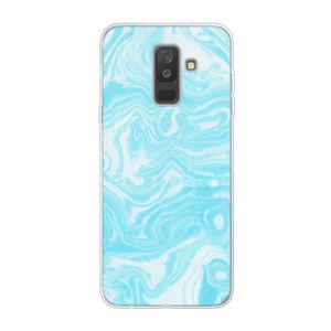 Waterverf blauw: Samsung Galaxy A6 Plus (2018) Transparant Hoesje