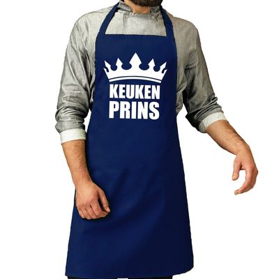Keuken Prins barbeque schort / keukenschort kobalt voor heren