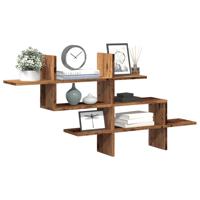 Wandschap 124,5x18x60,5 cm bewerkt hout oud houtkleurig