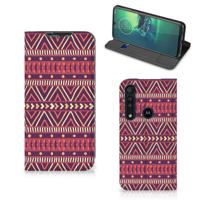 Motorola G8 Plus | Hoesje met Magneet | Aztec Paars