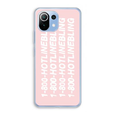 Hotline bling pink: Xiaomi Mi 11 Lite Transparant Hoesje