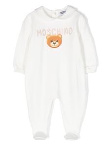 Moschino Kids pyjama en coton stretch à logo embossé - Blanc