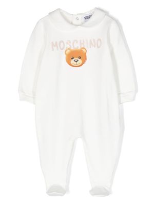 Moschino Kids pyjama en coton stretch à logo embossé - Blanc