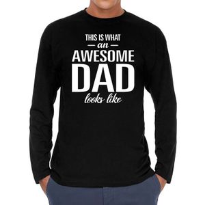 Awesome dad cadeau t-shirt long sleeves zwart heren