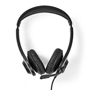 Nedis PC-Headset | On-Ear | Stereo | USB Type-A / USB Type-C | Inklapbare Microfoon | Zwart - CHSTU310BK
