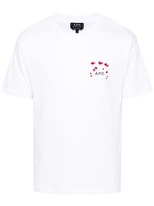 A.P.C. t-shirt en coton à logo imprimé - Blanc