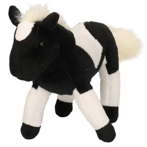 Knuffel paard zwart/wit 26 cm knuffels kopen