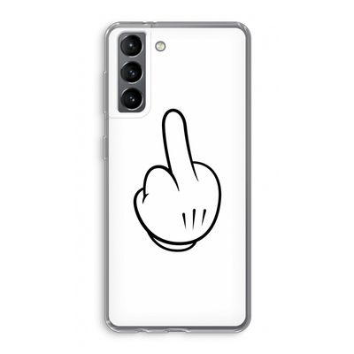 Middle finger white: Samsung Galaxy S21 Transparant Hoesje
