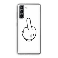 Middle finger white: Samsung Galaxy S21 Transparant Hoesje