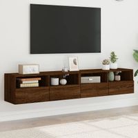 Tv-wandmeubels 2 st 80x30x30 cm bewerkt hout bruineikenkleurig - thumbnail