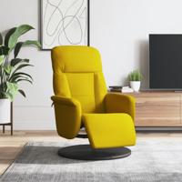 Fauteuil met voetensteun verstelbaar fluweel geel