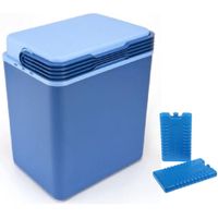 Grote koelbox donkerblauw 32 liter 40 x 30 x 45 cm incl. 6 koelelementen - thumbnail