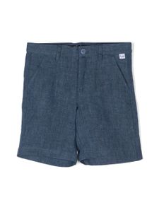 Il Gufo short en lin à effet texturé - Bleu