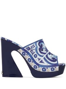 Dolce & Gabbana mules à imprimé Majolica - Bleu