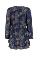 NoNo winter jurk meisjes - navy blauw - Miggy - denim bloem