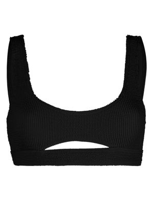 Bond-eye haut de bikini à effet froissé - Noir