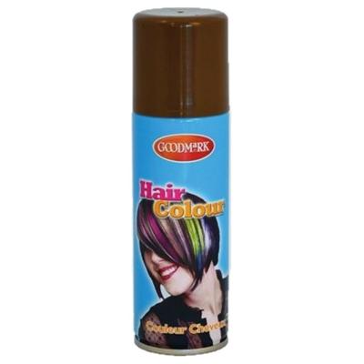 Carnaval verkleed haarverf/spray - bruin - 125 ml - kinderen en volwassenen - makkelijk uitwassen