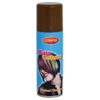 Carnaval verkleed haarverf/spray - bruin - 125 ml - kinderen en volwassenen - makkelijk uitwassen