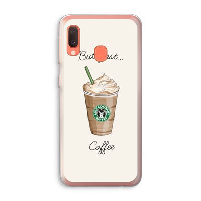 But first coffee: Samsung Galaxy A20e Transparant Hoesje