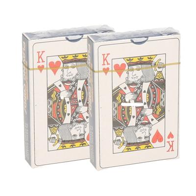 Speelkaarten - 2x - geplastificeerd - blauw - kaartspellen pesten/pokeren - spelletjes