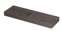 Wastafel United Porselein dubbel met 2 kraangaten incl. porseleinen click plug en verborgen overloop systeem 140 cm x 45 cm x 11 cm Mat basento 0206153 Wastafel United Porselein dubbel met 2 kraangaten incl. porseleinen click plug en verborgen overloop systeem 140 cm x 45 cm x 11 cm Mat basento 0206153