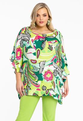 Yoek Tuniek vleermuismouw AMALFI | Groen | Maat 38/40