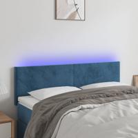 Hoofdbord LED 144x5x78/88 cm fluweel donkerblauw