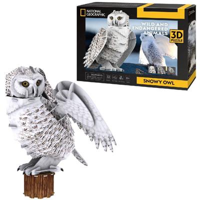 Cubic Fun national geographic 3d puzzel sneeuwuil 32 stukjes