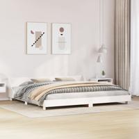 Bedframe zonder matras massief grenenhout wit 200x200 cm