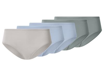 esmara Set van 5 dames hipsters (groen/blauw/grijs, S (36/38))