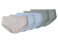 esmara Set van 5 dames hipsters (groen/blauw/grijs, L (44/46))