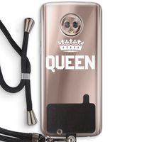 Queen zwart: Motorola Moto G6 Transparant Hoesje met koord