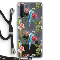Kleurrijke papegaaien: Oppo A91 Transparant Hoesje met koord