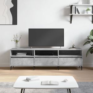 Tv-meubel 150x30x44,5 cm bewerkt hout betongrijs